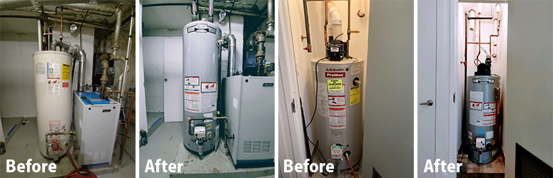 Water heater installationbefore and after